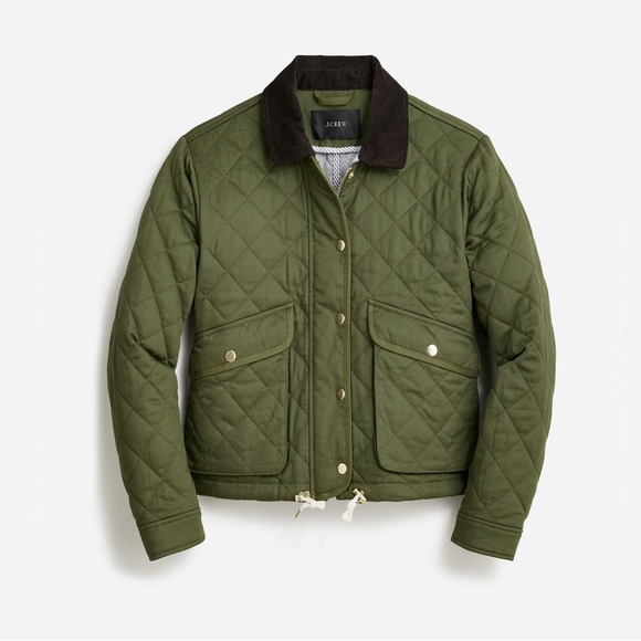 J. Crew Handbags - NEW J.Crew Limited-edition new cropped quilted Barn Jacket Green Size XS